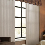 Vertical Blinds and top treatment covering window